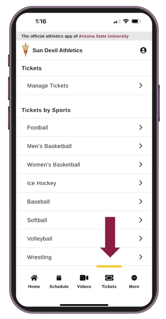 ticket screen